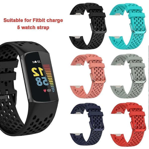 För Fitbit Charge 5 Armband Silikon Sportband Andningsbart