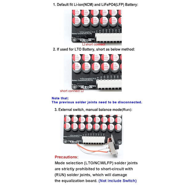 17S 20S 21S 5A Litiumbatteri Balansebrett Batteribeskyttelseskort for Li Ion LTO 1.8V‑4.5V