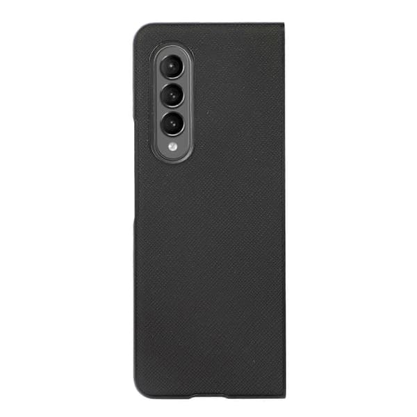 Til Samsung Galaxy Z Fold4 Cross Texture PU læder telefoncover Sort