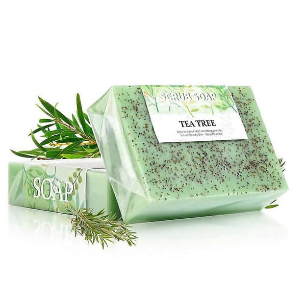 Planteekstrakt Håndlavet Frostet Solid Tea Tree Akne Sæbe A
