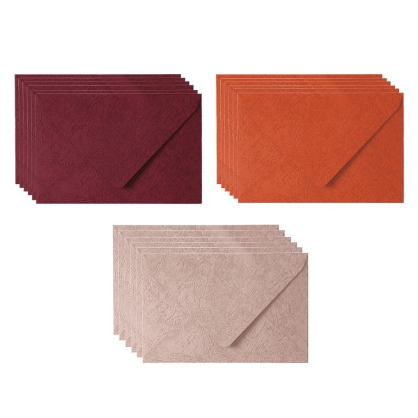 18 stk. konvolutter, 16,5*11 cm, lyserød+orange+rød, kortkuverter,