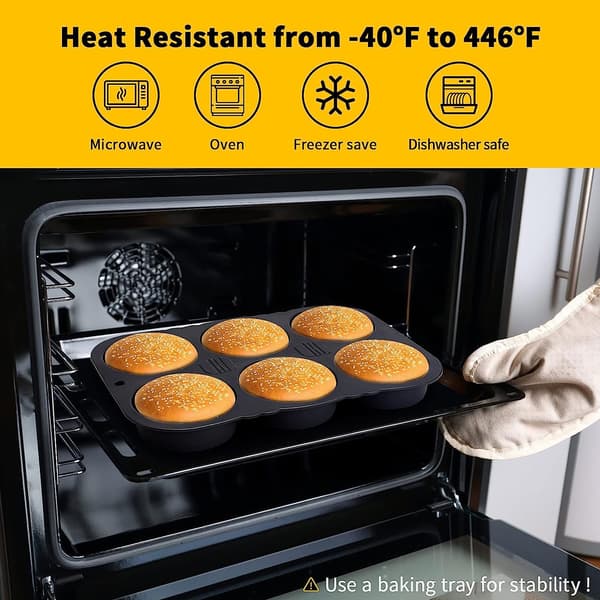 Hamburgerbrødformer Silikon Brødbakermatte med Hull, 10 cm Form Perforert Non-Stick Brettverktøy Sprø Rund Panne for Baking