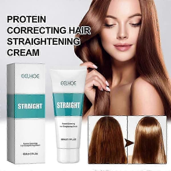 Keratin för permanent hårrätning kräm hårplattång utjämnande hårkräm för lockigt hår magisk hårvård 60ml A