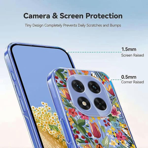 Blomstermønster Malet TPU Telefoncover til Redmi Note 14 Pro 4G