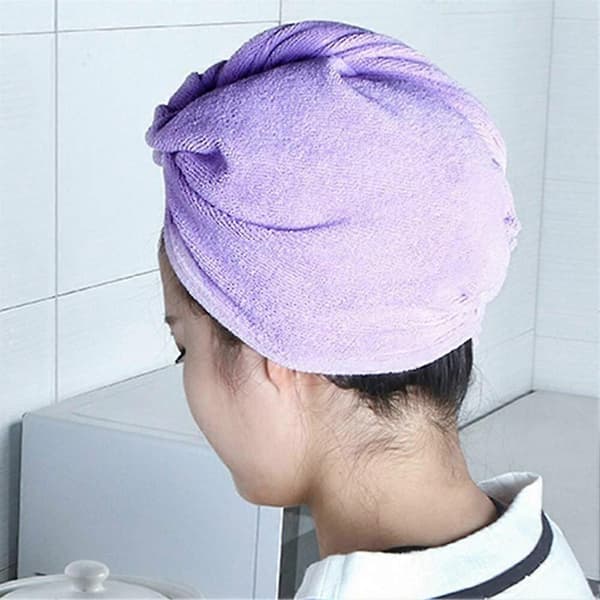 Hårtørrende håndklædehætte Hurtigtørrende mikrofiber hårbånd Turban Blå Miljøvenlig Håndfri brug A