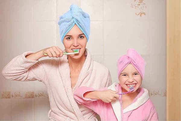 Mikrofiber Hårhåndklæde til kvinder, 2-pak 10 tommer X 26 tommer, Superabsorberende Hurtigtørrende Hårturban A