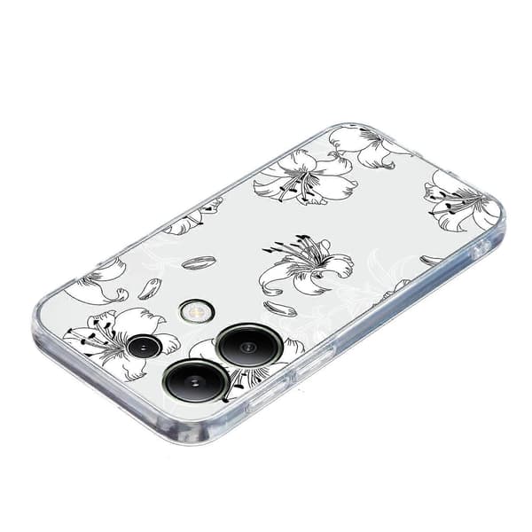 För Xiaomi Redmi Note 13 Pro 4G/Poco M6 Pro 4G TPU-telefonfodral Mönstertryck Vit Blomma