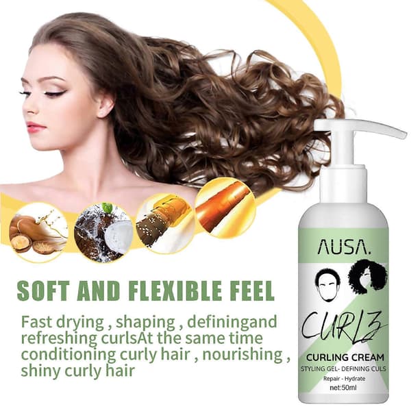 50 ML Återfuktande lockigt elastin hårbalsam styling fluffigt och starkt utjämnande A