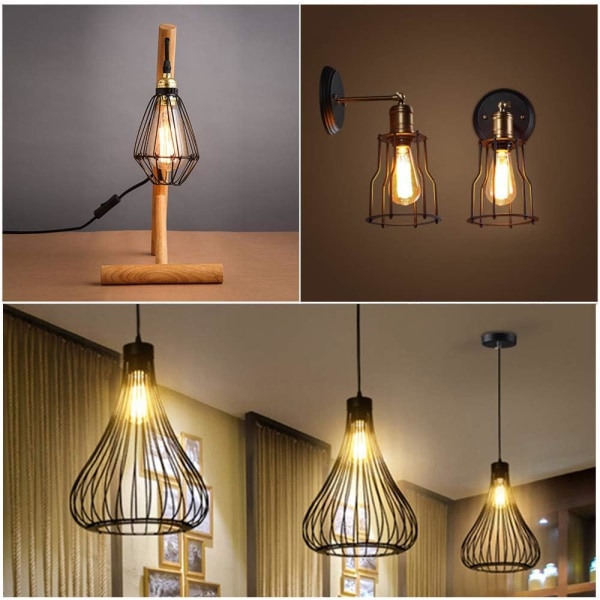 Edison lyspære E27, 7 stk. 4W LED-pære ST64 glødelampe