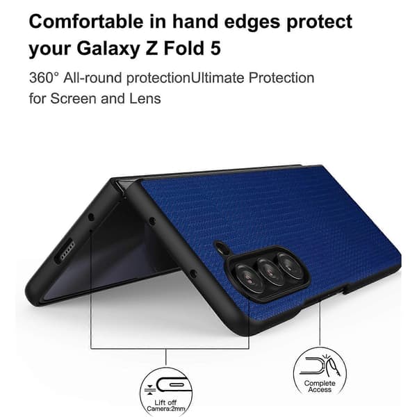 ViLi TH-serien støtsikkert TPU + PC-telefondeksel til Samsung Galaxy Z Fold5 Blå