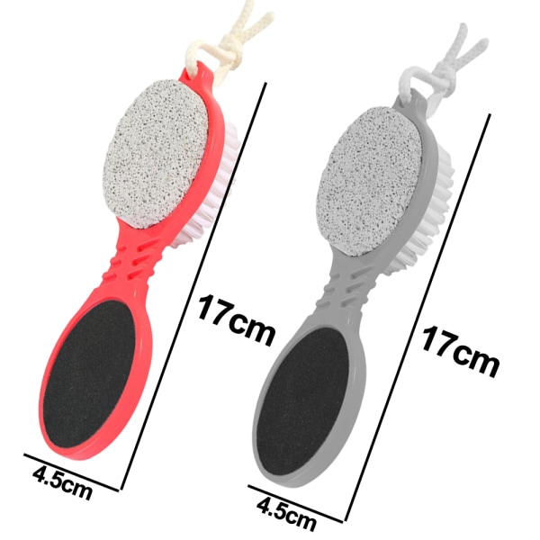 2 stycken 4 i 1 pedikyrverktygsfotskrubberborste för torr och