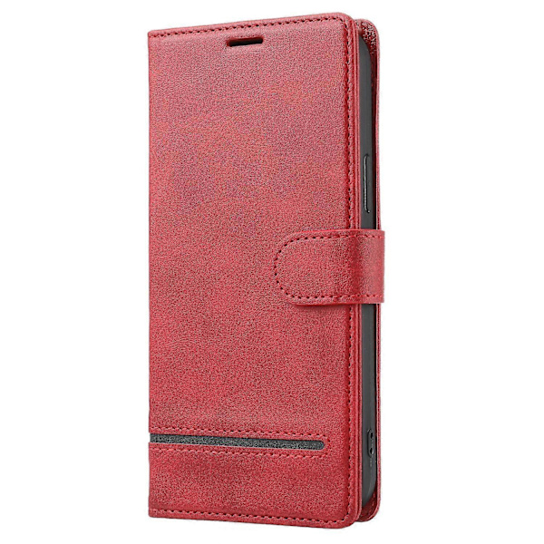 Etui til iPhone 13 Mini 5.4 Rød Horisontal Linje Klassisk Læder No6421