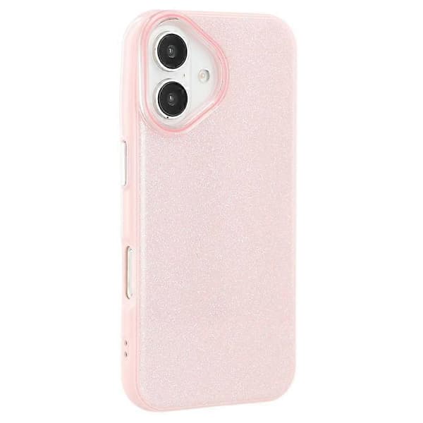 Kompatibel med iPhone 16-deksel Glitterdesign IMD TPU + PC Telefonbakdeksel Rosa