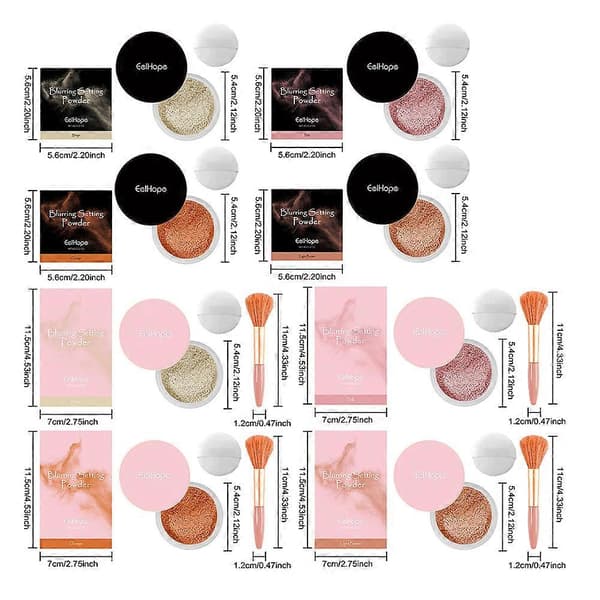 Utjevnende Setting Ansiktspudder Concealer Contouring Løst Puder for Kvinner A