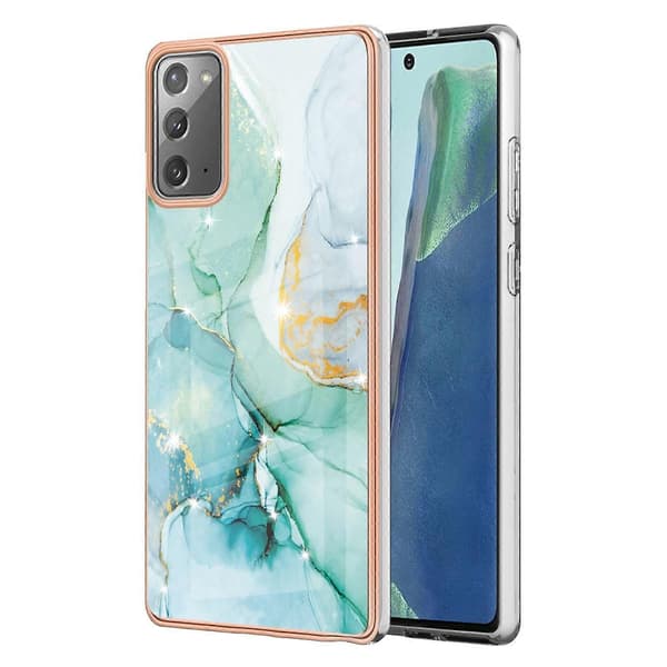 Samsung Galaxy Note20 -puhelimen galvanointi marmori IMD TPU -puhelinkotelo