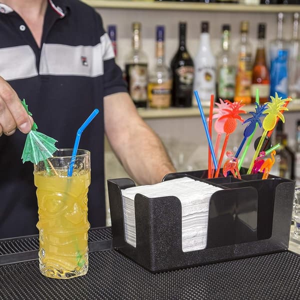 Bar Caddy (6 rum) – Bartilbehør – Genopfyldelig Bar Organizer (Sort)