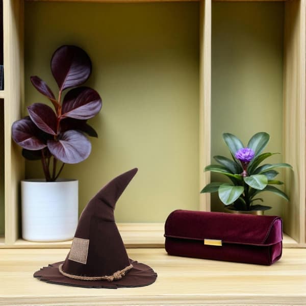 Fugleskræmselhat Halloween Cosplay Nonwoven Stof til Halloween Heksehat A