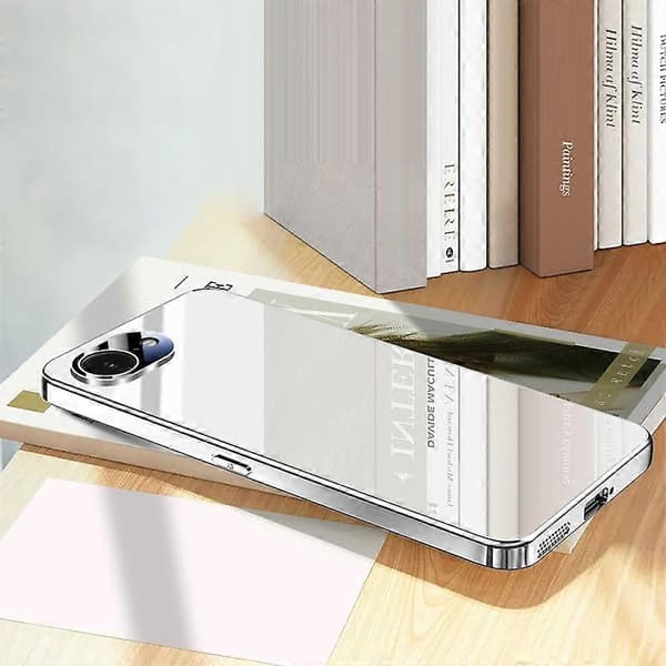 För iPhone 16e Fodral Galvanisering PC Telefon Baksida med Kameralinsskydd - Silver (Silver)