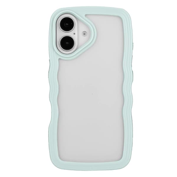 Til iPhone 16 Plus etui bølget kant design PC + TPU stødsikkert telefoncover