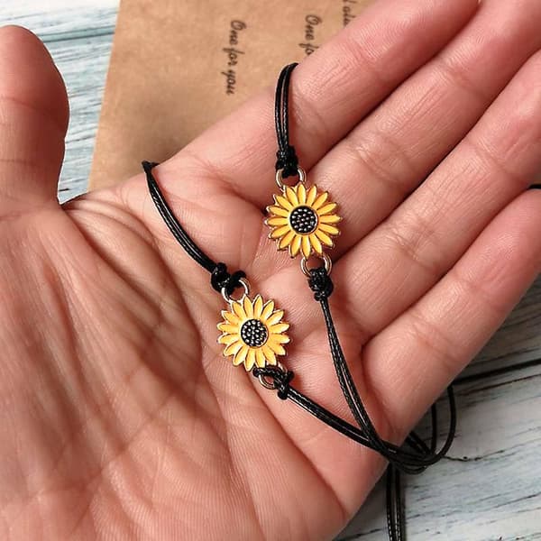 2st Mode Solros Önskearmband Justerbart Flätat Armband Sommarlegering Nytt A