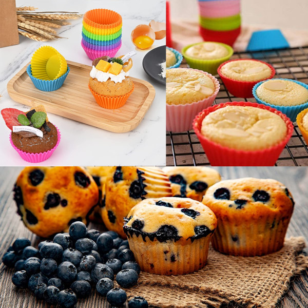 Silikon Mini Cupcake-hållare, Mini Cupcake-foder, Bakverk &