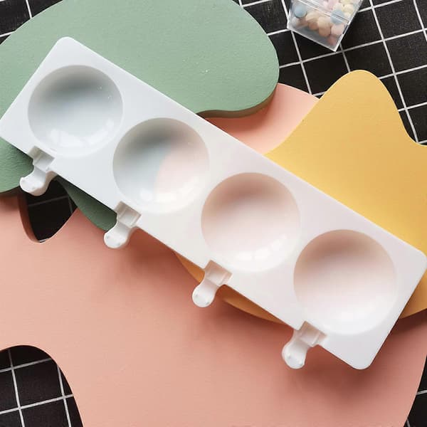 4-hullers silikoneisform isterningbakke chokoladeisforme DIY-form A