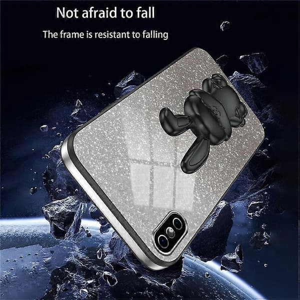 Kompatibel med iPhone XS Max utfällbart stöd telefonfodral fallskydd kaninfodral A