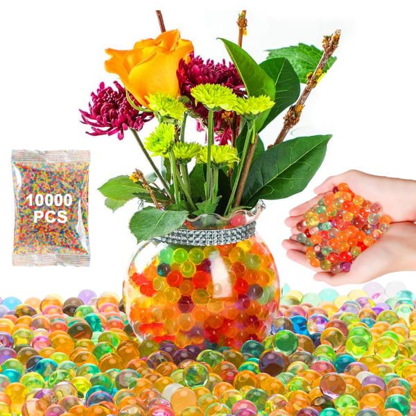 10000 STK Flerfargede klare vannperler, Gel Jelly Beads Vase