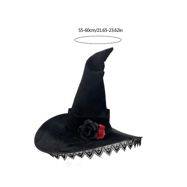 Rollspel Häxhatt Elegant Spets Häxhatt Stålringar Trollkarl Unisex Hatt för Temafester och Scenföreställningar Flerfärgad A