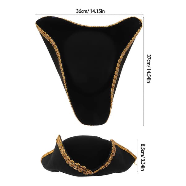 Halloween Pirathatt Cosplay for Dekor Svart Kunstig A