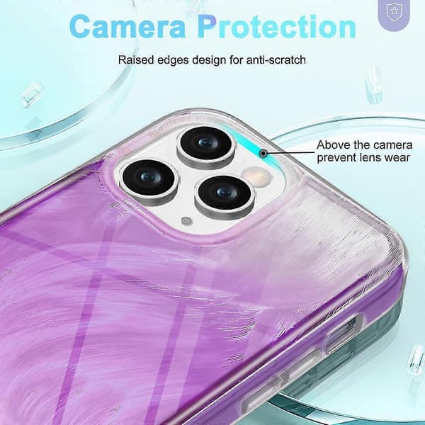 Til iPhone 11 Pro-deksel Støtsikkert PC+TPU-telefondeksel med gradient fjærmønster A