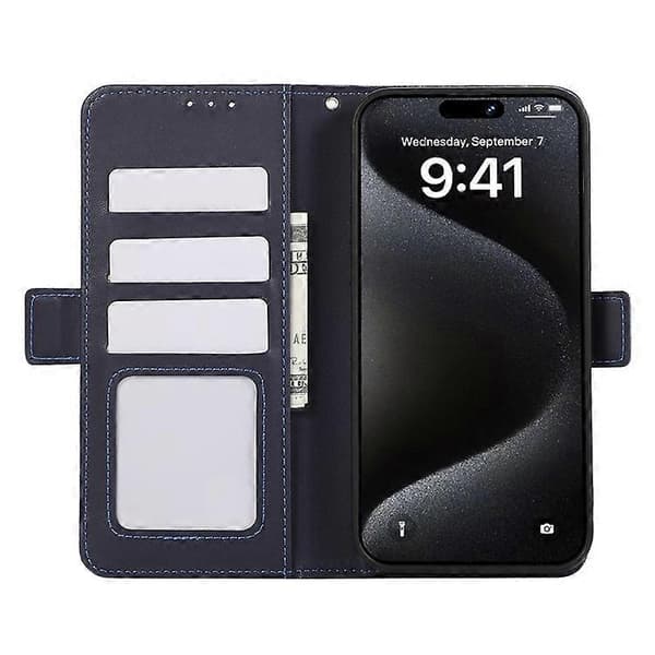 ABEEL Kompatibel med iPhone 16 Stativfodral RFID Läder Plånboksfodral A