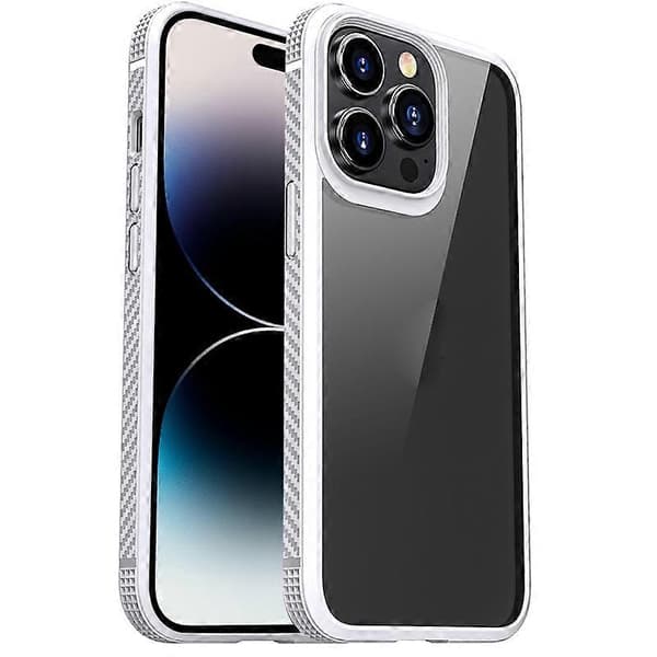 Til iPhone 14 Pro iPAKY Stødsikkert PC + TPU Beskyttende Telefoncover Hvid