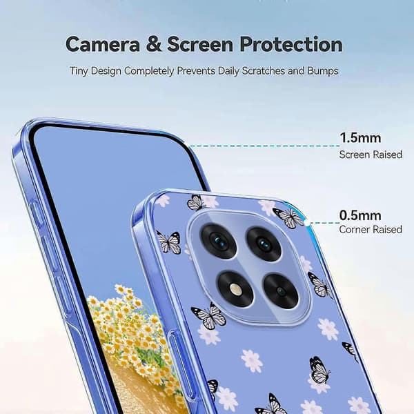 Blomstermønster malt TPU-telefondeksel til Redmi Note 14 Pro 4G