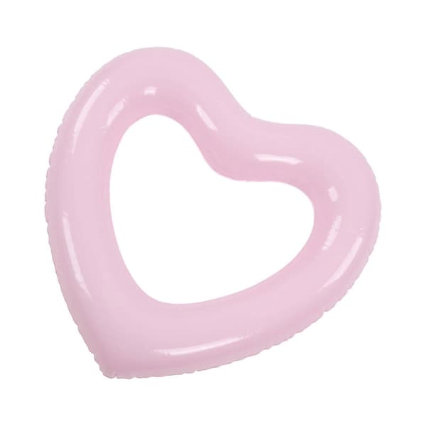 Hjerteformet svømmering 45 cm tyk rivefast PVC-materiale oppustelige flyderinge til poolfeststrande A