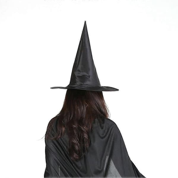 8 stk. Halloween heksehatte dekorative kasketter til Halloweenfester, børn og voksne, sort konisk rollespil A