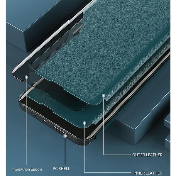 Side Display Magnetisk Skinnveske til Samsung Galaxy S21+ 5G (Svart)