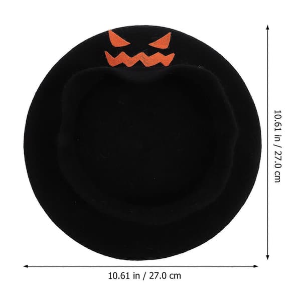 Halloween Partyhatt Svart Ullbasker för Dekoration 1 st A
