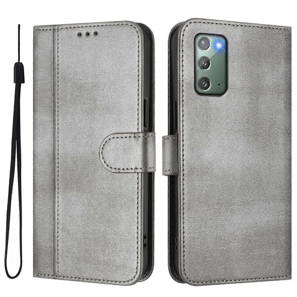 Linjeskarvspänne Retro Läderfodral för telefon (för Samsung Galaxy Note20)
