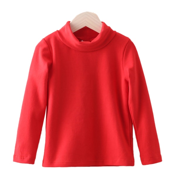 Fleeceskjorter for barn med høy krage myke topper Unisex bomull med spenn