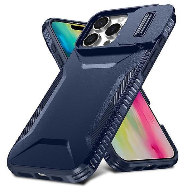 Kompatibel med iPhone 16 Pro Max-deksel Camshield TPU+PC telefondeksel sklisikker sidekant A