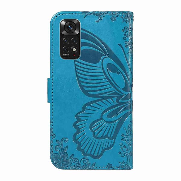 Læder telefoncover til Xiaomi Redmi Note 11 4G / 11S Blå