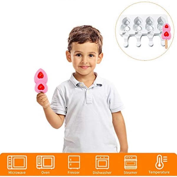 Ispinneformer Sett med 2 Silikon Ispinneformer Hjemmelaget Isform med Trepinner for DIY Is A