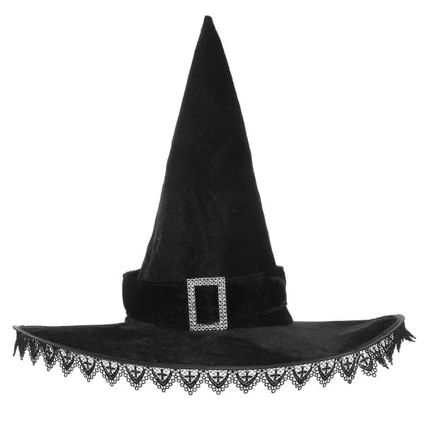 Häxhatt Halloween Maskerad Cosplay Spetshatt för Dekoration A