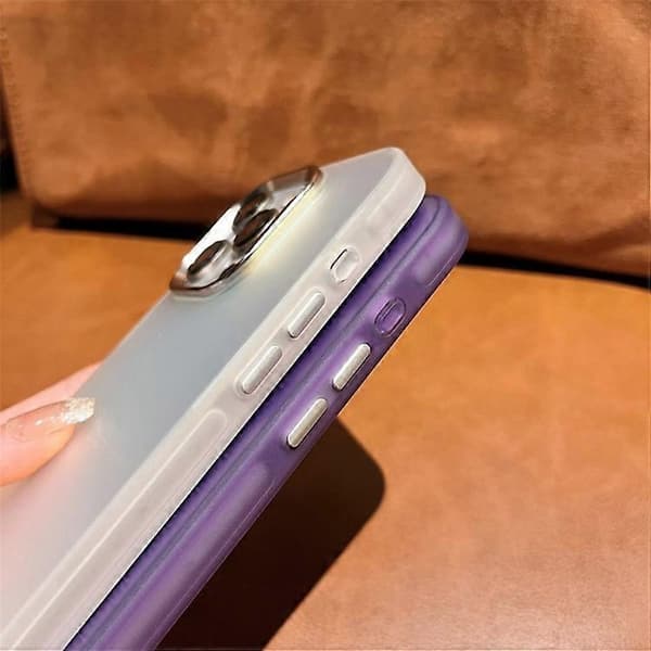 Kompatibel med iPhone 13 Pro Max etui Laser Effekt Gradient PC+TPU Telefoncover Galvaniseret Linseramme A