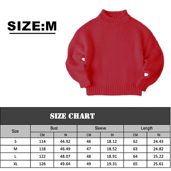 Girls Turtleneck Sweaters Kids Batwing Sleeve Knit Clothes Chunk