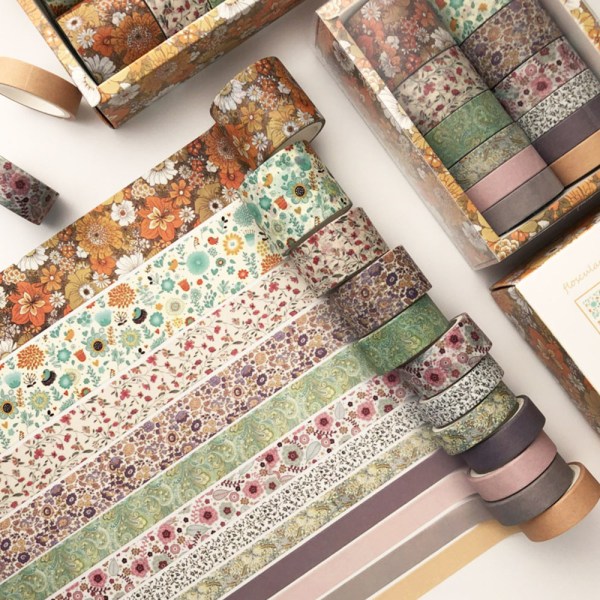 12 ruller vintage tape, æstetisk dekorativ tape Perfekt til