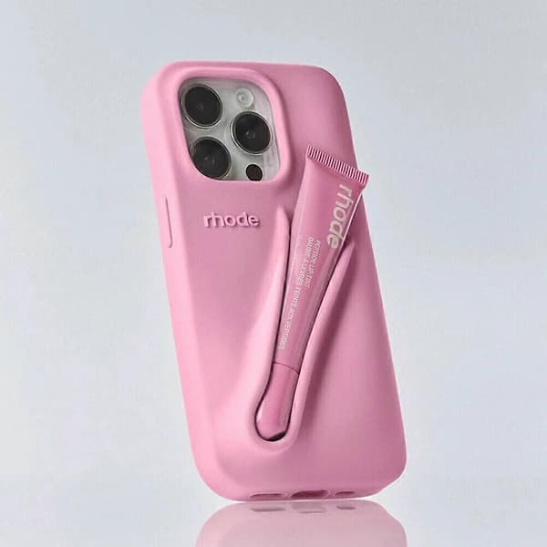 Rhode Lip Gloss Vadelma Puhelinkotelo iPhone 16 15 14 13 12 11 Pro Max E:lle (Nauha, 16 Plus)