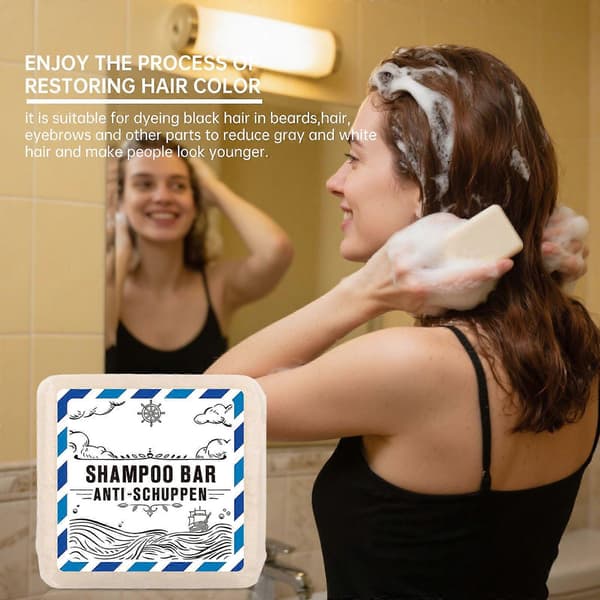 Solid Anti-Skæl Shampoo - Solid Shampoo Mænd & Kvinder - 3-i-1 Brusegel Mænd til Hår, Ansigt, Krop (2 stk.)