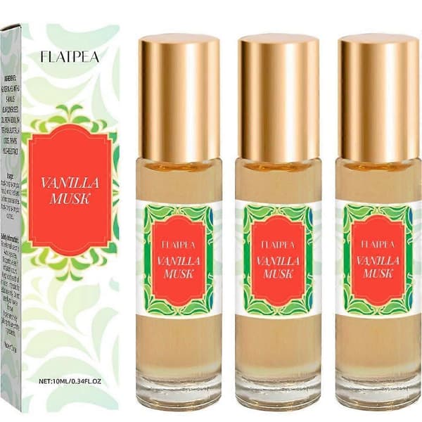 Vanillas Amber Parfymeolje 10ml, Langvarig Varm Luksuriøs Duft (3 stk)